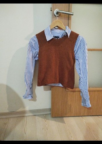 Mavi Çizgili Uzun Kollu indigo Gömlek - Görsel 3