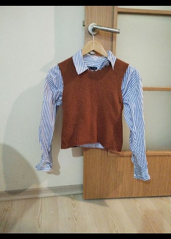 Mavi Çizgili Uzun Kollu indigo Gömlek - Görsel 6