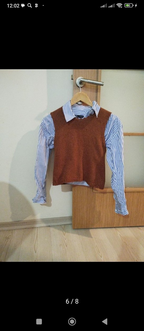 Mavi Çizgili Uzun Kollu indigo Gömlek - Görsel 3