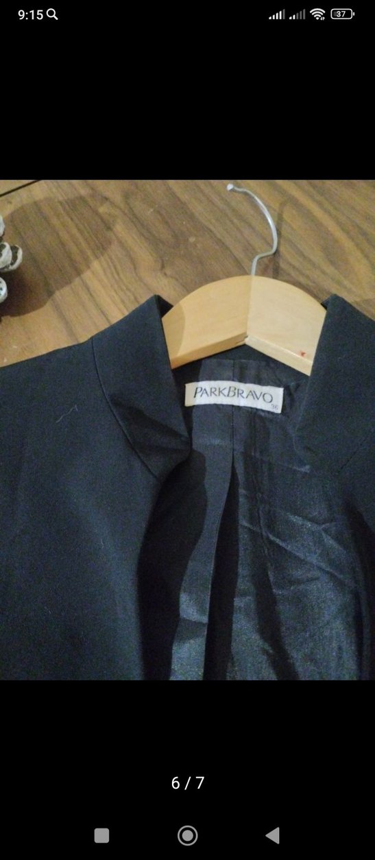 Düğmeli Kısa Kollu Siyah Kadın Blazer - Görsel 2