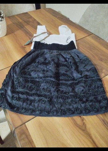 Nakışlı Siyah Bohem Mango etek - Görsel 2