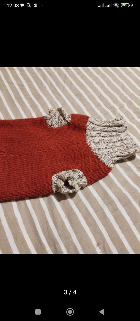 Örgü Kahverengi Köpek Kazağı - Görsel 2