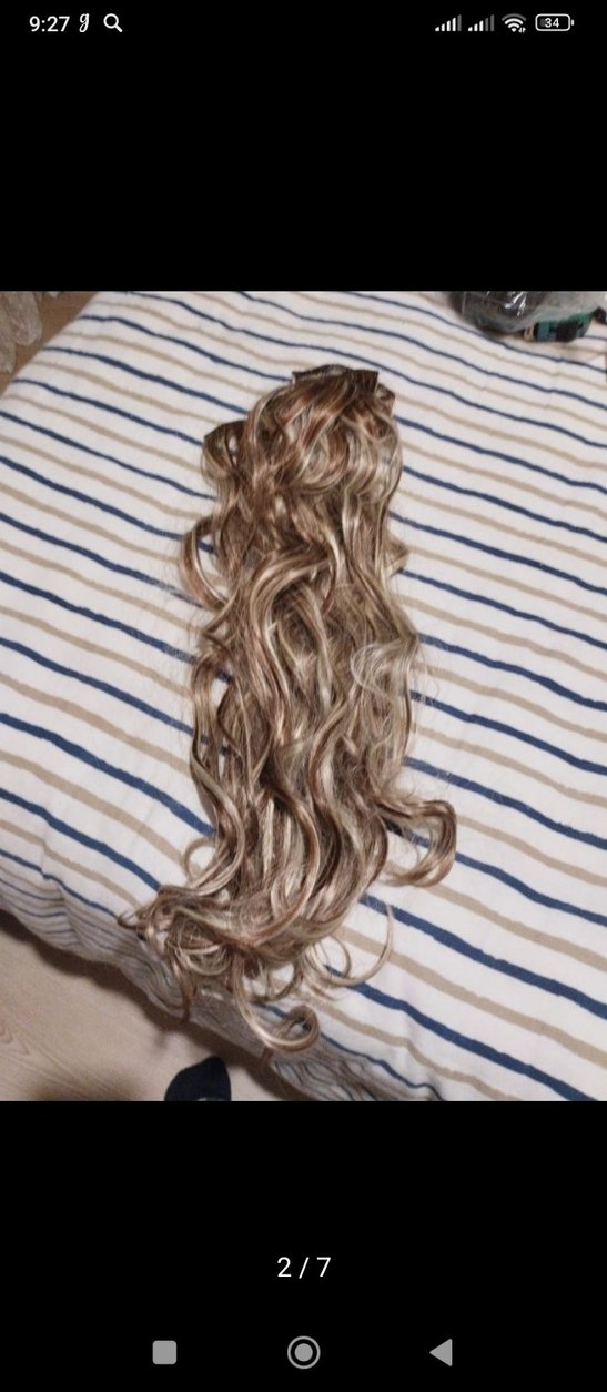 Bej Gri Dalgalı Elastik Saç Aksesuarı - Görsel 2