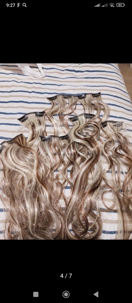 Bej Gri Dalgalı Elastik Saç Aksesuarı - Görsel 5