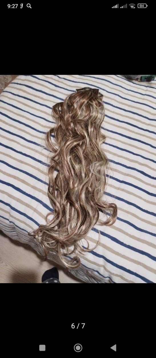 Bej Gri Dalgalı Elastik Saç Aksesuarı - Görsel 3