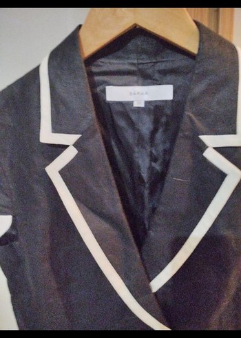 Siyah Kadın Uzun Kesim Düğmeli Blazer - Görsel 4