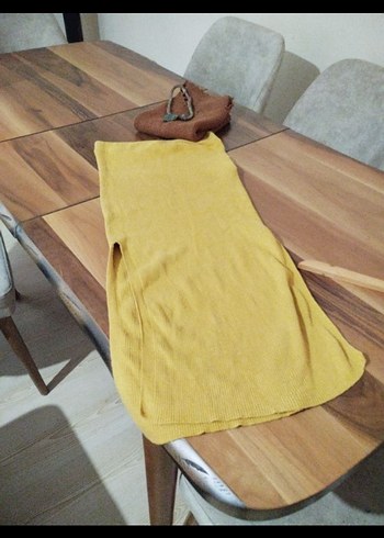 Sarı Renkli Kalem etek - Görsel 2