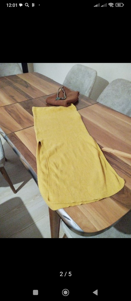 Sarı Renkli Kalem etek - Görsel 2