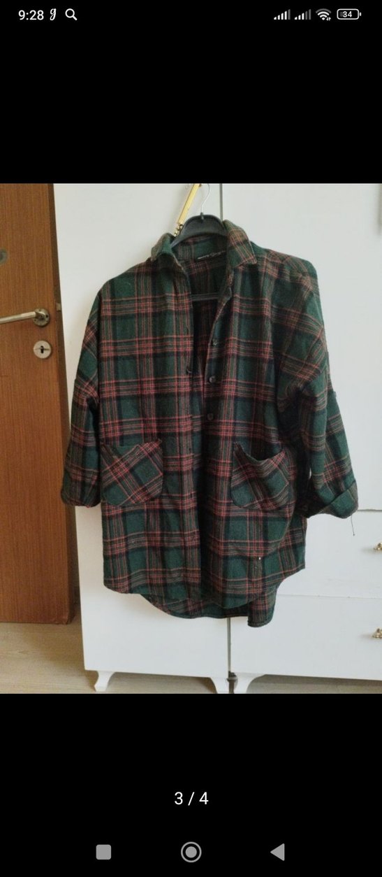 Düğmeli Uzun Kollu Mini Kadın Gömlek - Görsel 3