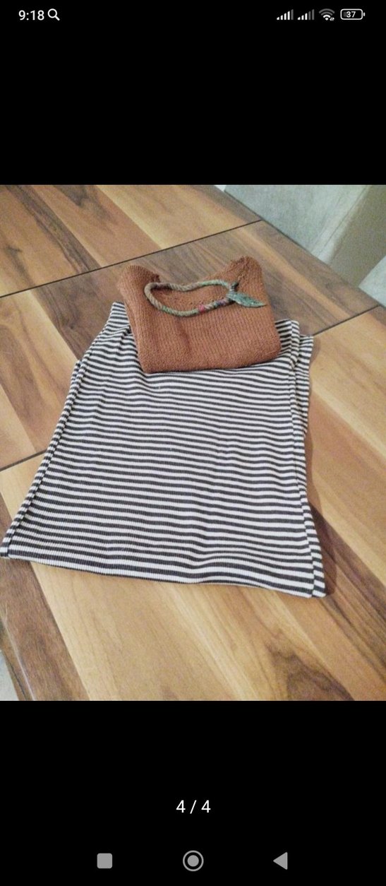 Bohem Gri Zebra Desenli Uzun kalem etek - Görsel 4