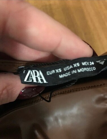 xs Beden Zara deri elbise