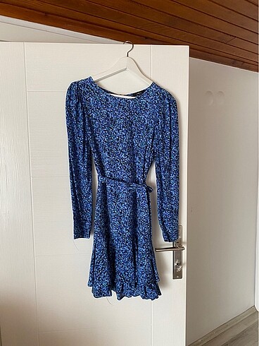 xs Beden mavi vintage görünümlü elbise