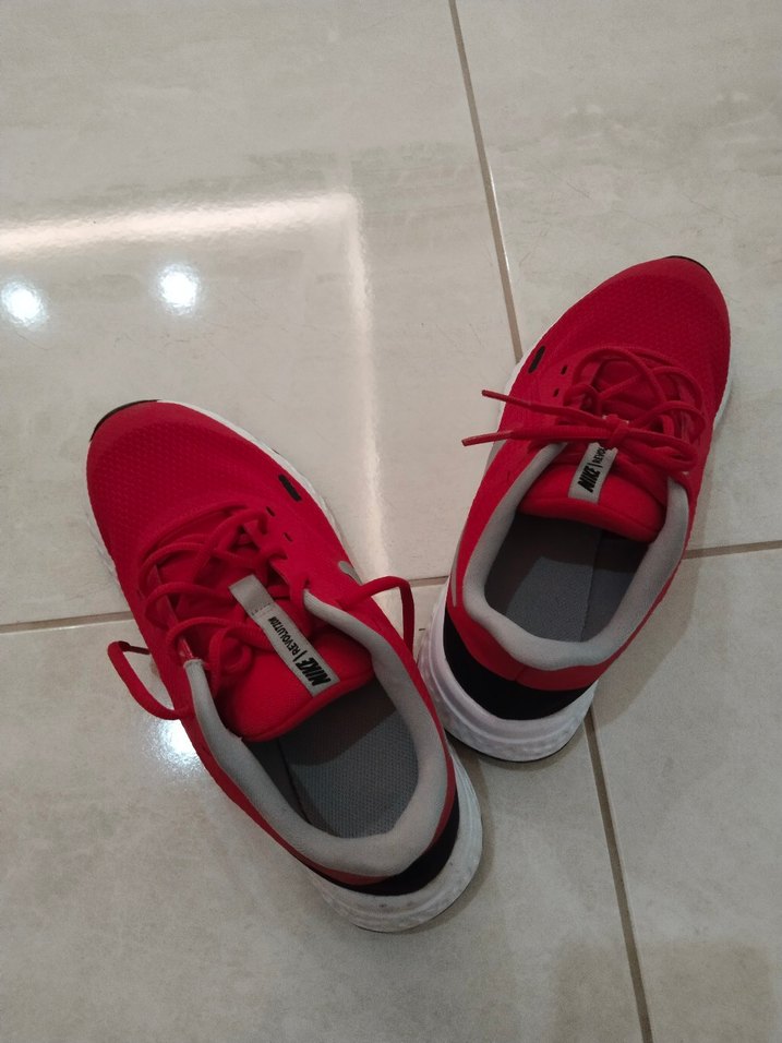 Kırmızı Kadın Spor Ayakkabı Elastik Bağcıklı - Görsel 2