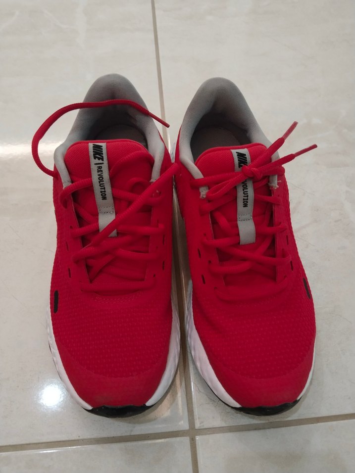 Kırmızı Kadın Spor Ayakkabı Elastik Bağcıklı - Görsel 4