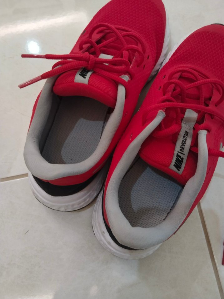 Kırmızı Kadın Spor Ayakkabı Elastik Bağcıklı - Görsel 3
