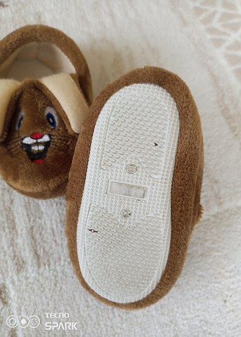 Nakışlı Kahverengi Kız Çocuk Ev Terliği - Görsel 2