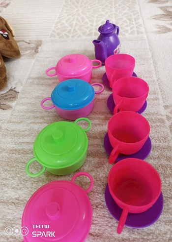 Renkli Oyuncak Çay ve tencere seti - Görsel 4