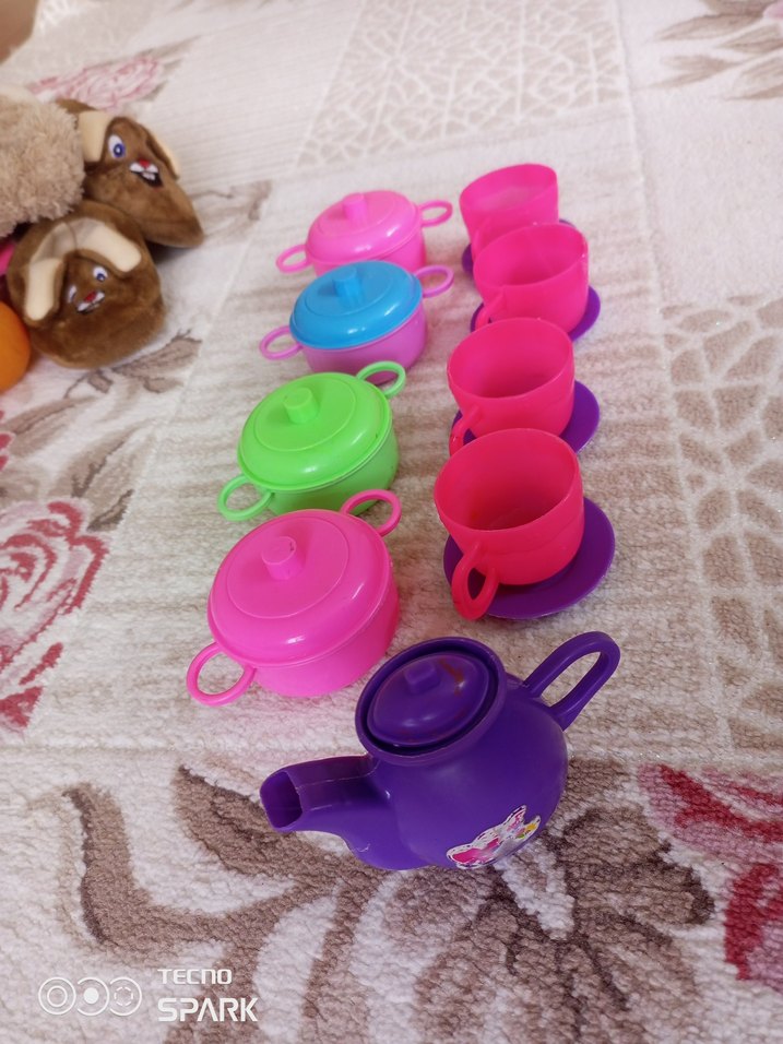 Renkli Oyuncak Çay ve tencere seti - Görsel 3