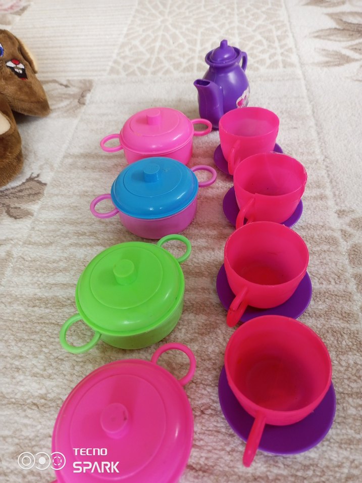 Renkli Oyuncak Çay ve tencere seti - Görsel 4