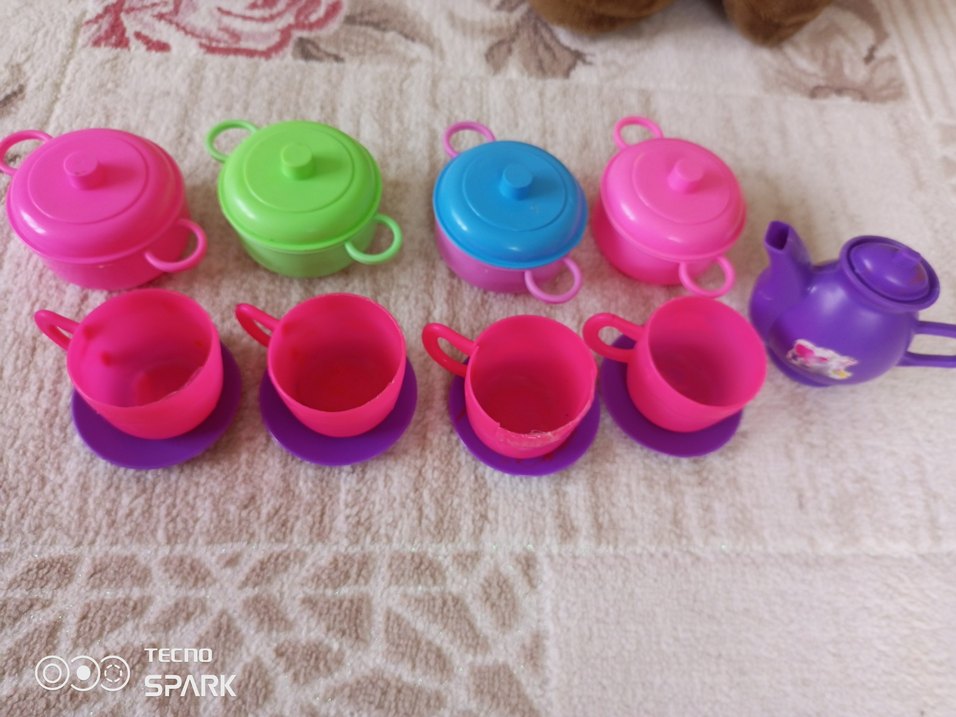 Renkli Oyuncak Çay ve tencere seti - Görsel 5