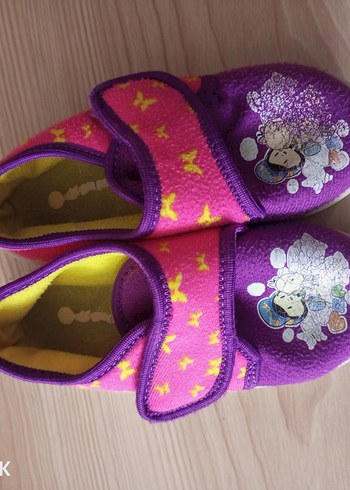 Mor Nakışlı Kız Çocuk Sıcak Terlikler - Görsel 4