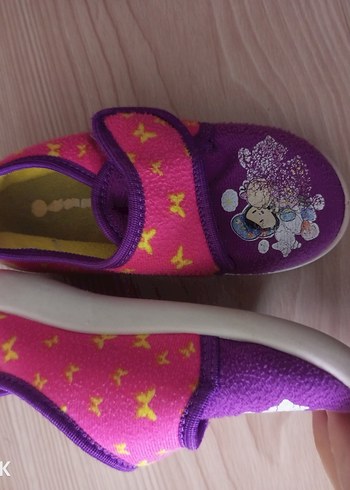 Mor Nakışlı Kız Çocuk Sıcak Terlikler - Görsel 2
