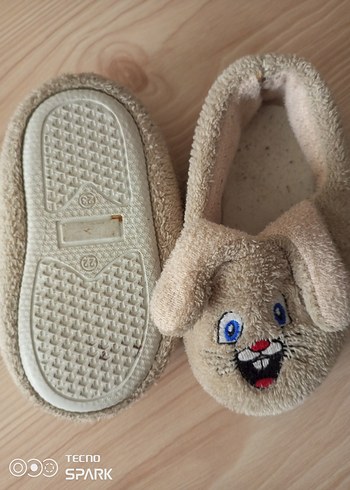 Çocuk Kahverengi Nakışlı Sıcak Terlik - Görsel 2