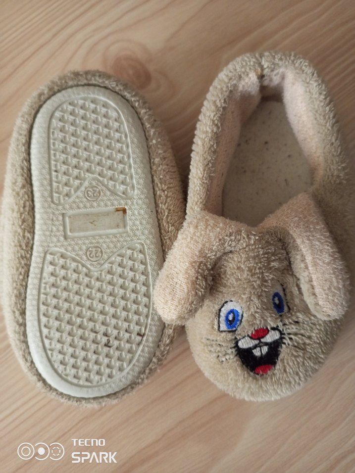 Çocuk Kahverengi Nakışlı Sıcak Terlik - Görsel 2