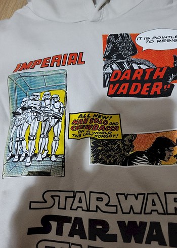 Star Wars Kapüşonlu Erkek Çocuk Gri Sweatshirt - Görsel 3