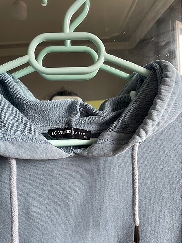 46 Beden mavi Renk Kapşonlu sweatshirt