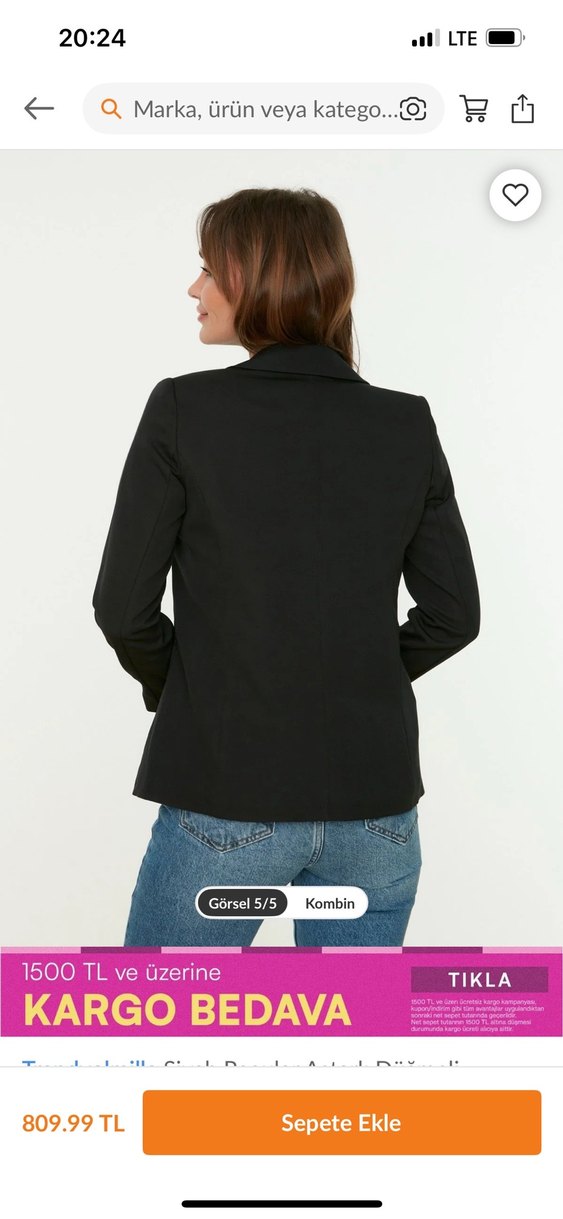 Trendyolmilla Siyah Blazer Ceket - Görsel 2