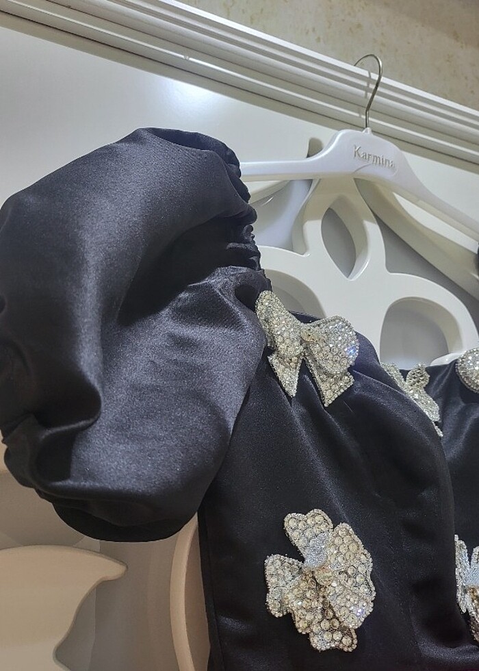 Midi boy siyah elbise - Görsel 2