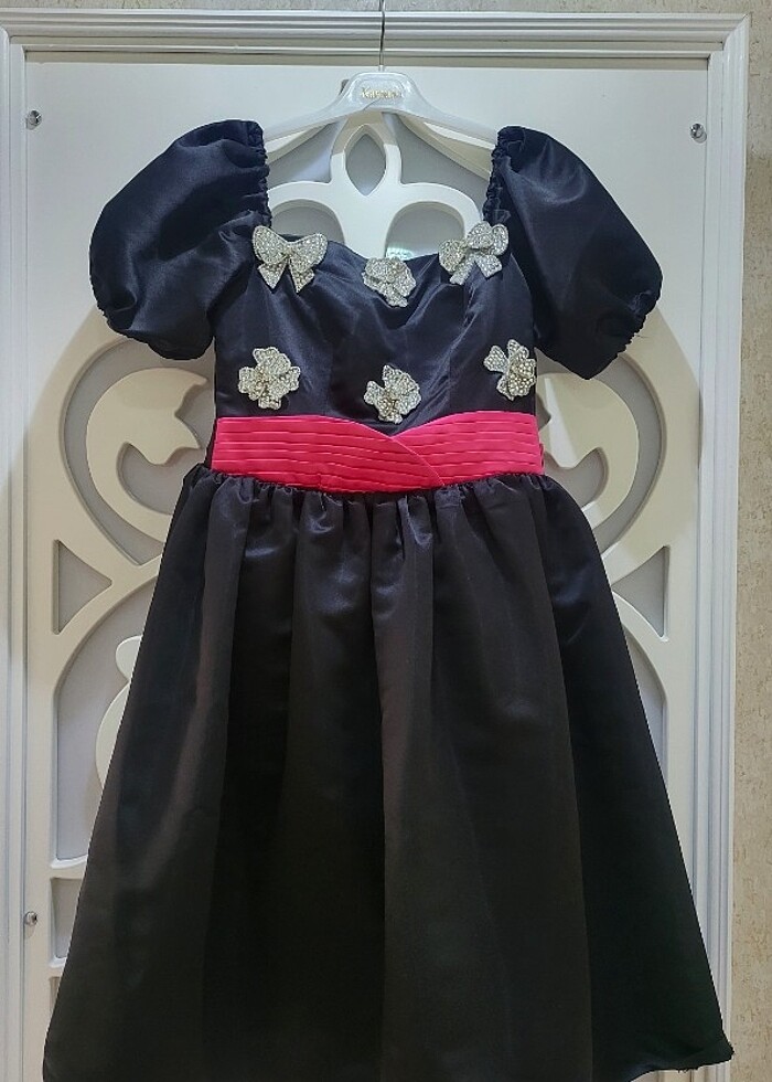 Midi boy siyah elbise - Görsel 3