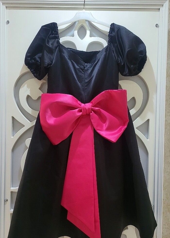 Midi boy siyah elbise - Görsel 4