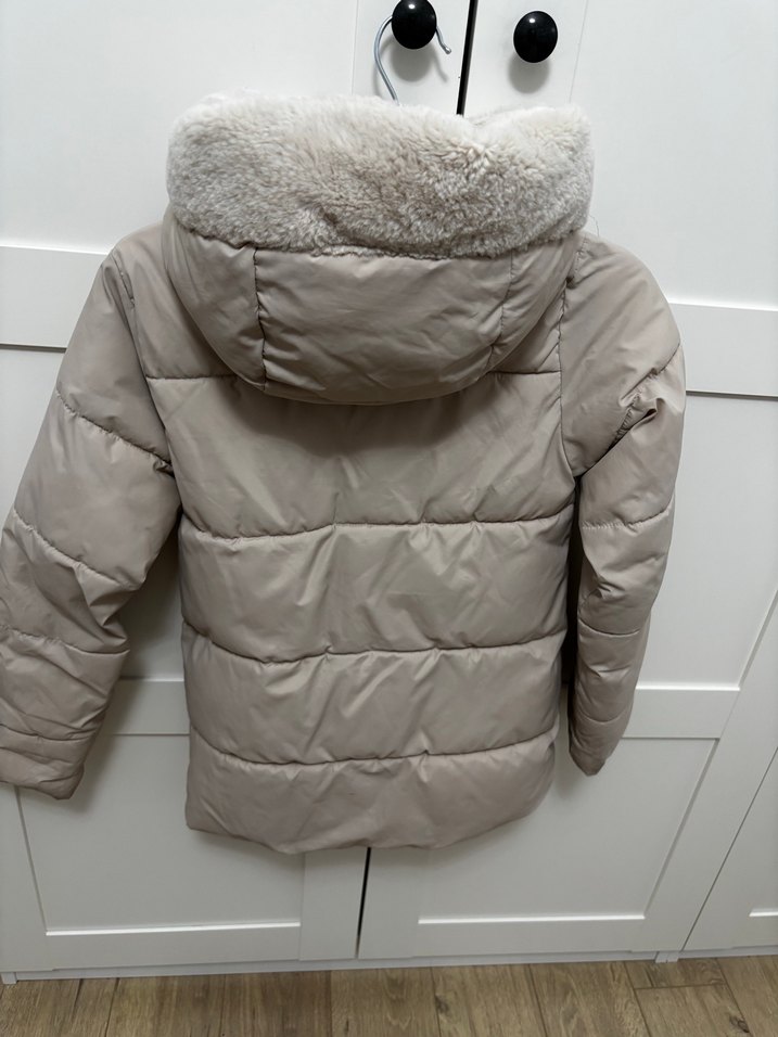 Kürklü Bej kız çocuk Kışlık kaban 8 yaş - Görsel 2