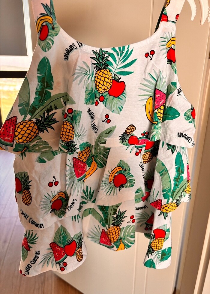 Kız çocuk 7 - 8 yaş askılı tişört - Görsel 2