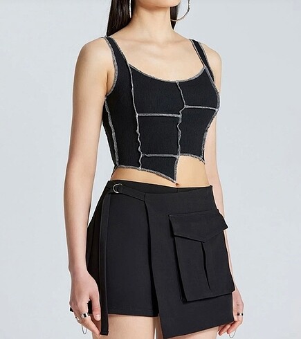 kolsuz fitilli crop bluz