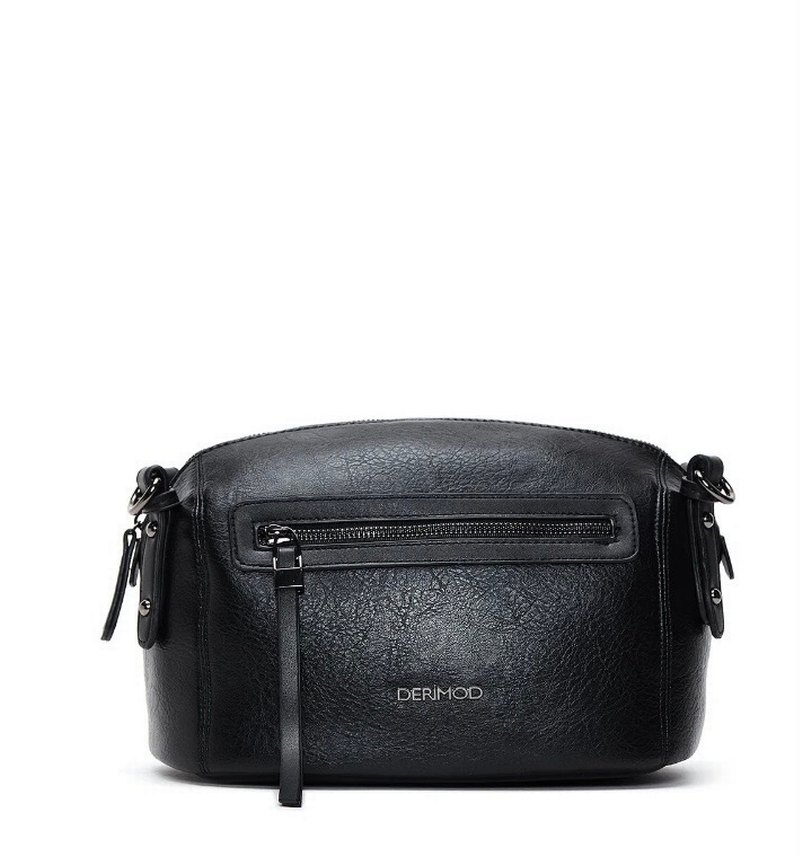 Derimod Siyah Deri Kadın Biker Çanta - Görsel 5