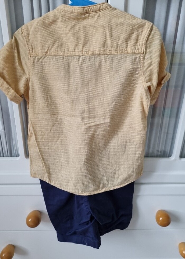 H&M kısa kollu sarı erkek gömlek - Görsel 2