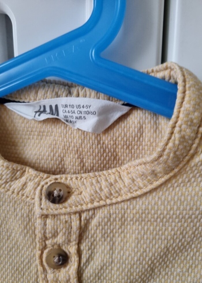 H&M kısa kollu sarı erkek gömlek - Görsel 3