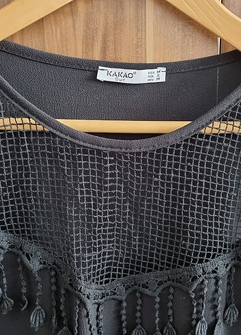 Kakao püsküllü bluz - Görsel 2