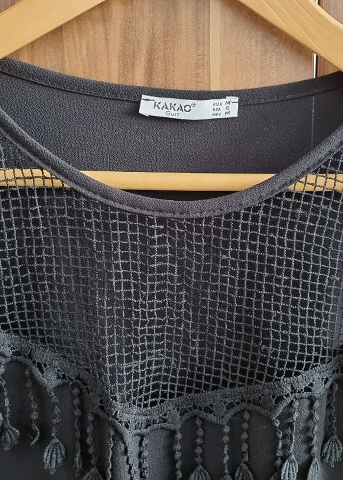 Kakao püsküllü bluz - Görsel 2