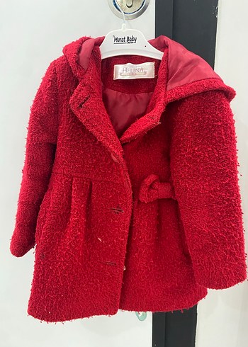 Kız Çocuk Kırmızı Kürklü Streetwear Kaban - Görsel 5