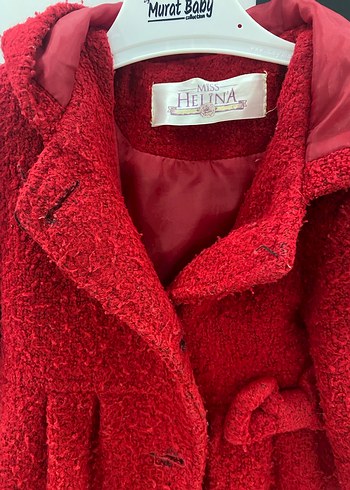 Kız Çocuk Kırmızı Kürklü Streetwear Kaban - Görsel 2