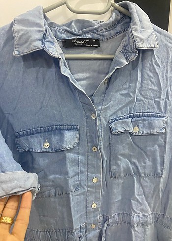 Düğmeli Uzun Kot görünümlü Elbise - Görsel 2