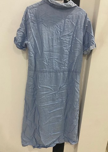 Düğmeli Uzun Kot görünümlü Elbise - Görsel 4