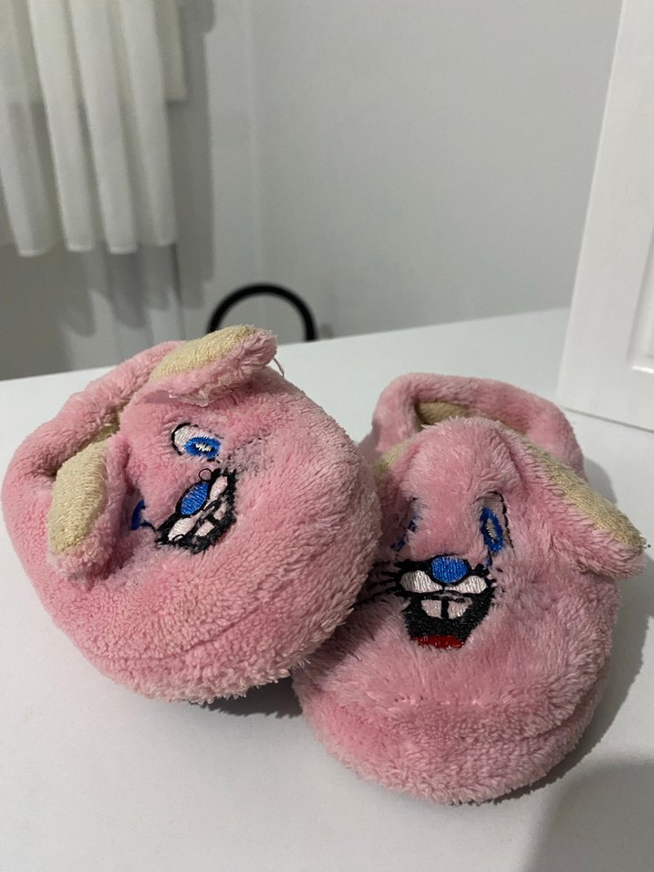 Kızlar için Pembe Peluş Ev Terliği - Görsel 3