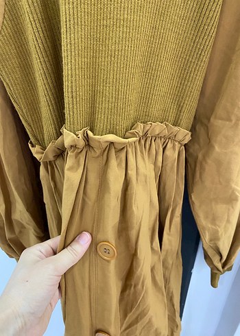 Kadın Bej Uzun Pilili Elbise - Görsel 3