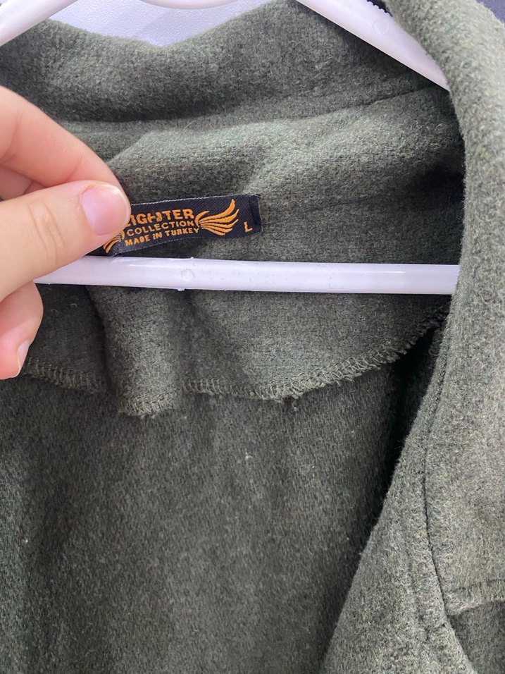 Kadın Haki Uzun Kollu Salaş Kaban - Görsel 3