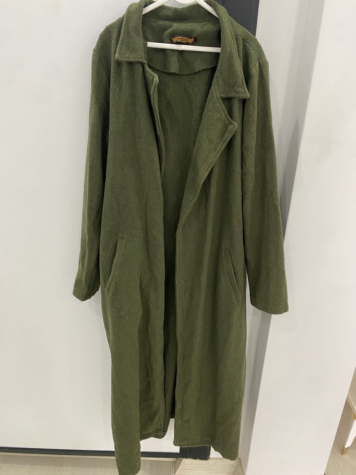 Kadın Haki Uzun Kollu Salaş Kaban - Görsel 5